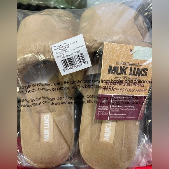 MUK LUKS Kirstey Slide In Irish Cream Med 7-8 - Picture 12 of 12